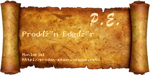 Prodán Edgár névjegykártya